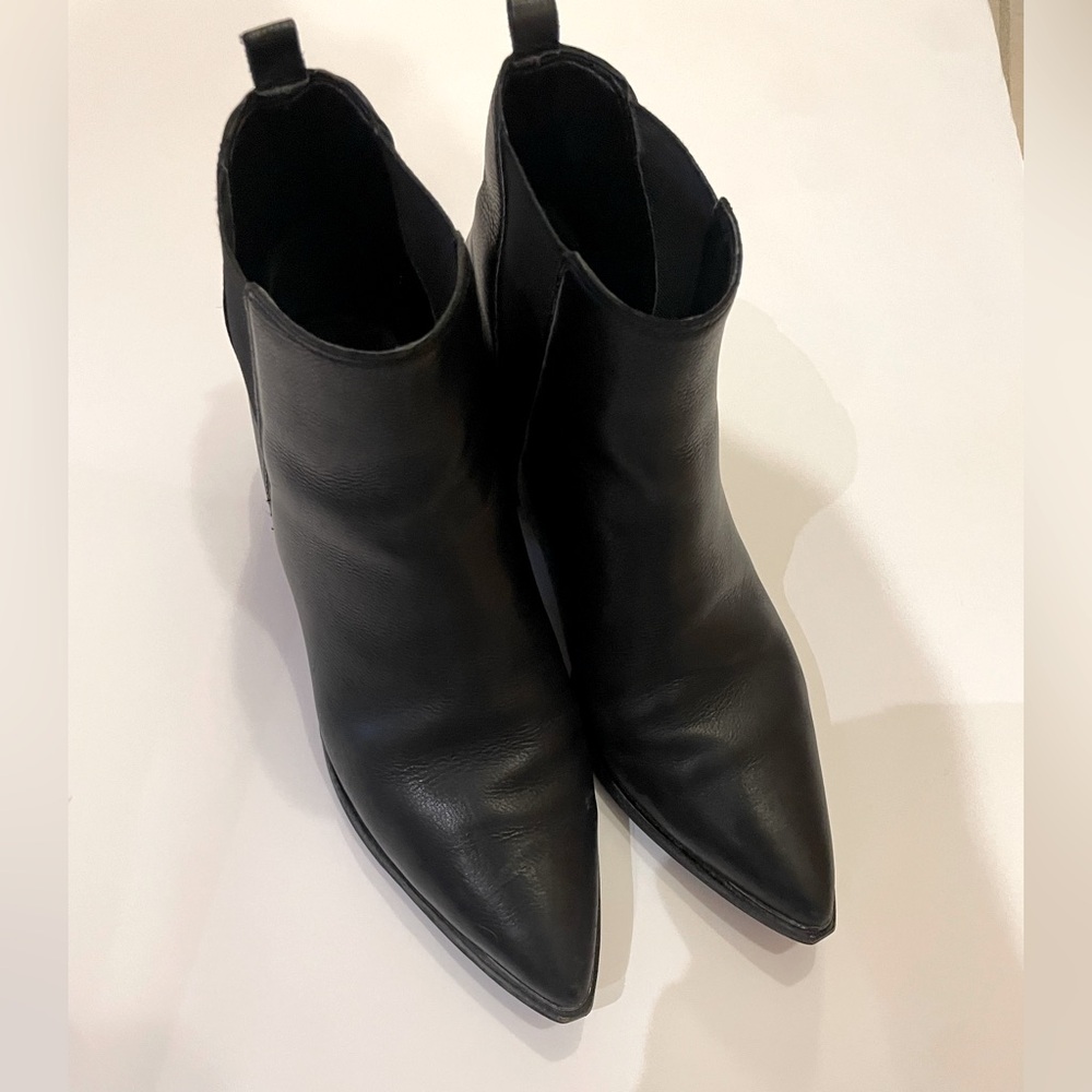 Marc Fisher Black Leather Ankle Booties